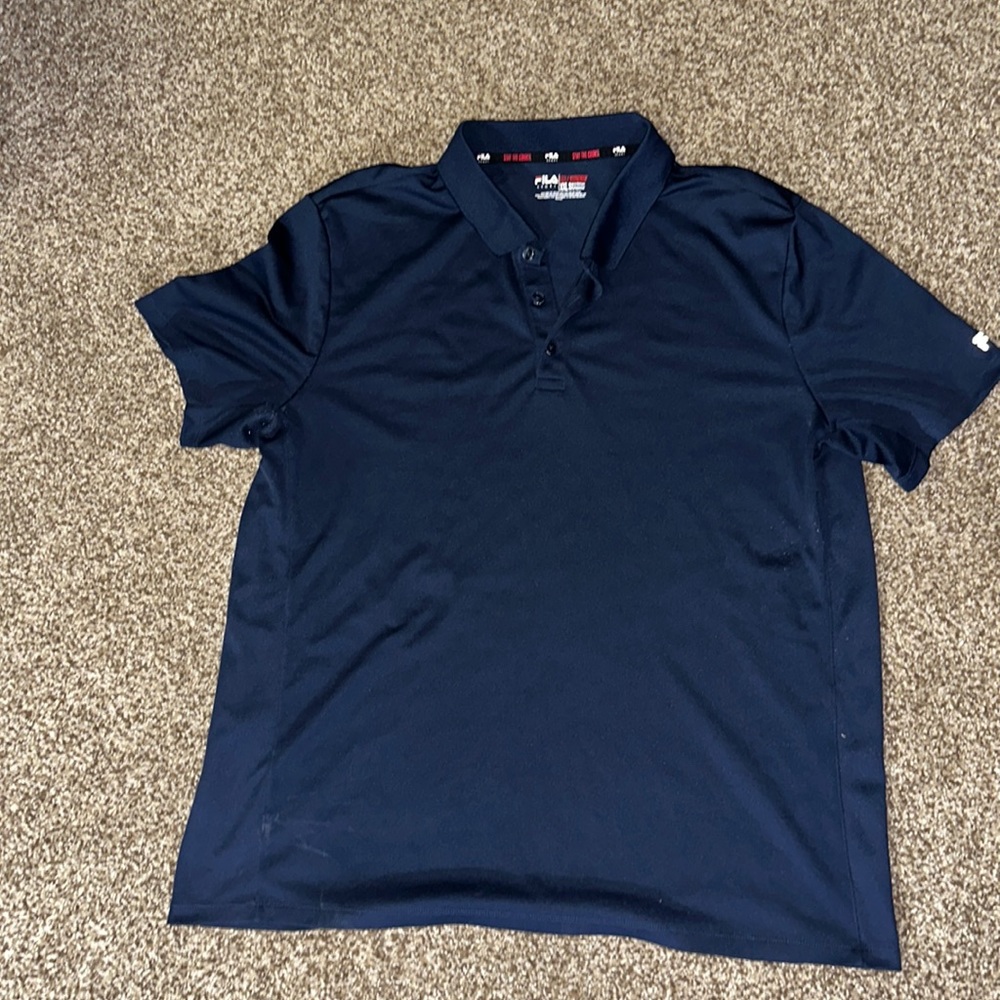Navy FILA golf athletic dry fit polo